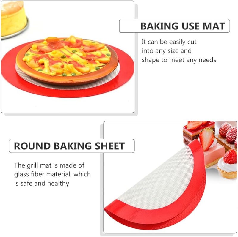 Reusable Heat Resistant Silicone Baking Mat 22.8cm Round Non Slip Oven Liner - Image 4